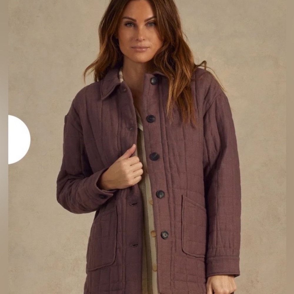 NWT Rylee + Cru quilted chore jacket Mauve Plum